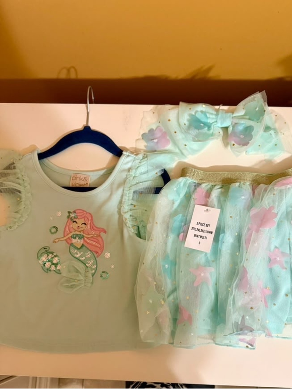 Girls' Mint Green Mermaid Top - Size 3
